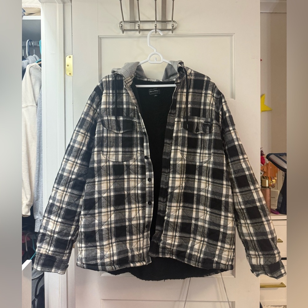 Billabong Black and White Plaid Men's Shirt Jacket